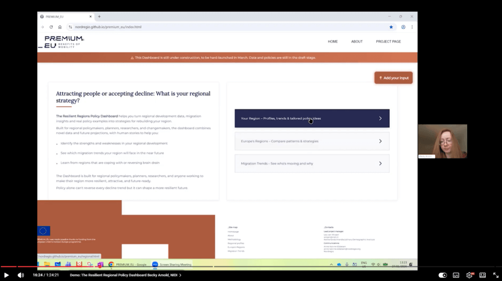 YouTube screenshot of dashboard live demo